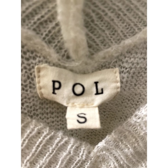 POL Women's White Wool Blend V Neckline Pullover Sweater Size Small NWT - Picture 5 of 6
